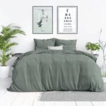 Dekbedovertrek Stone washed Groen