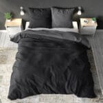 Dekbedovertrek Double Face Zwart/Antraciet